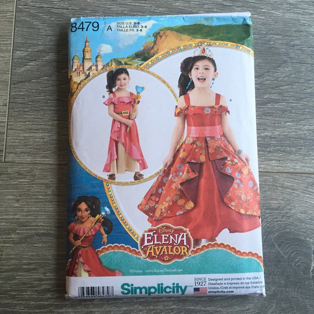 Simplicity Sewing Pattern 8479 Disney Elena of Avalor Dress Costume 3-8 UNCUT